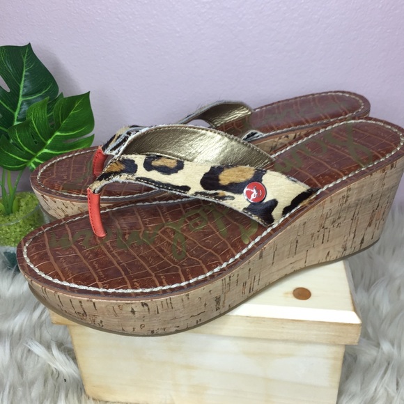 Sam Edelman Romy Cork Flip Flop Wedge Size 6.5 - Picture 5 of 8